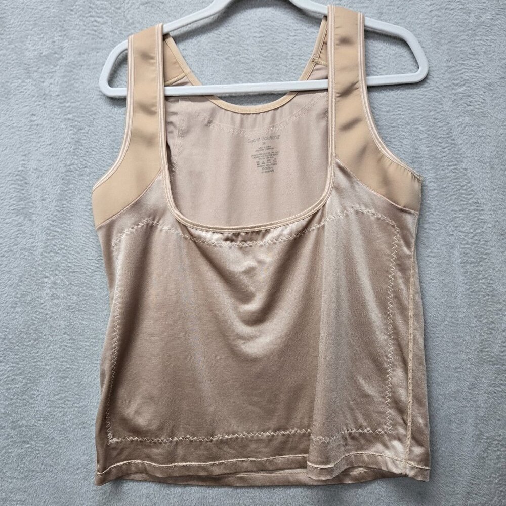 Secret Solutions 3X Plus Size Shapewear Beige Tank Top Cut out Bust